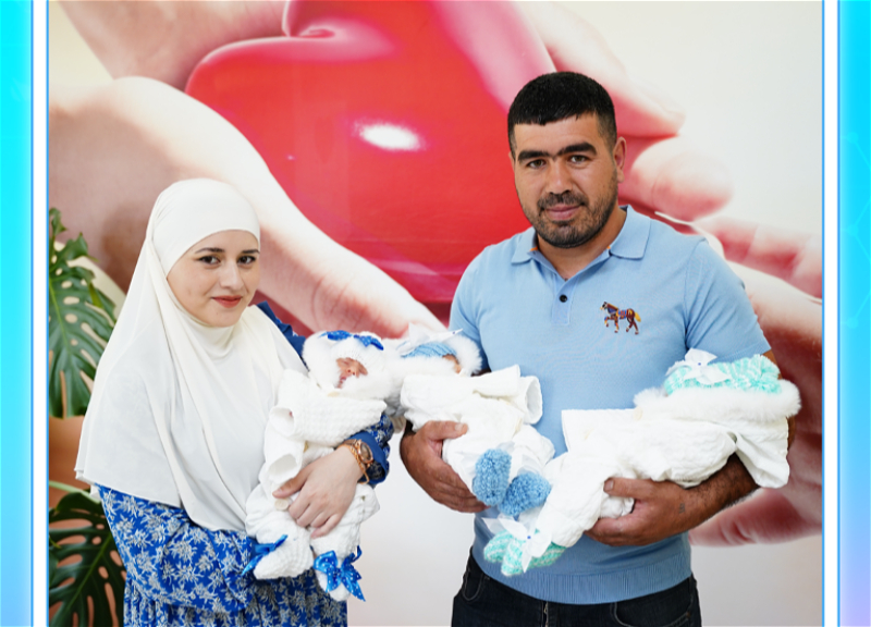 Vaxtından əvvəl doğulan və 14 gün küvəz rejimində tənəffüs dəstəyi alan üçəmlərin həyatı xilas olunub