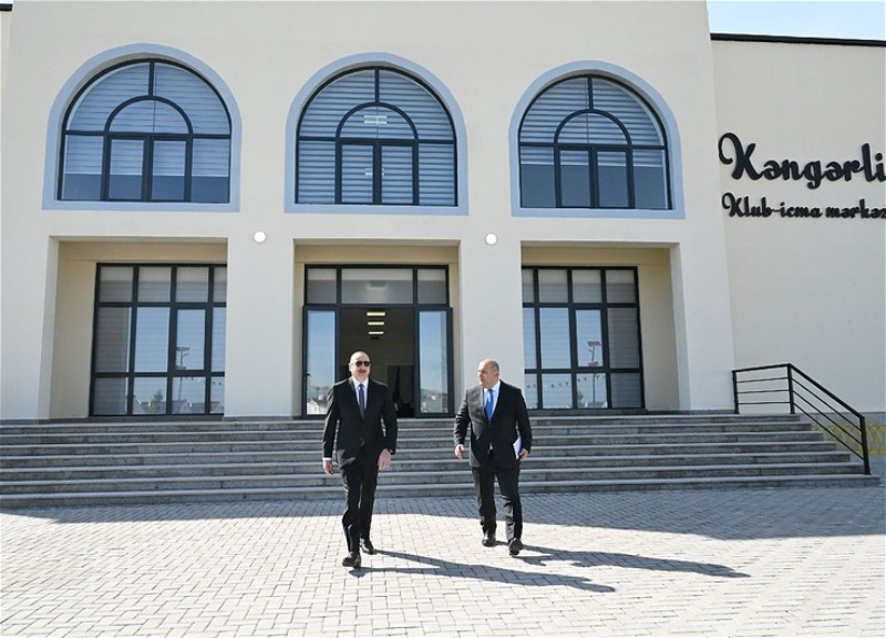 İlham Əliyev Ağdamın Kəngərli kəndində klub-icma mərkəzində yaradılan şəraitlə də tanış olub