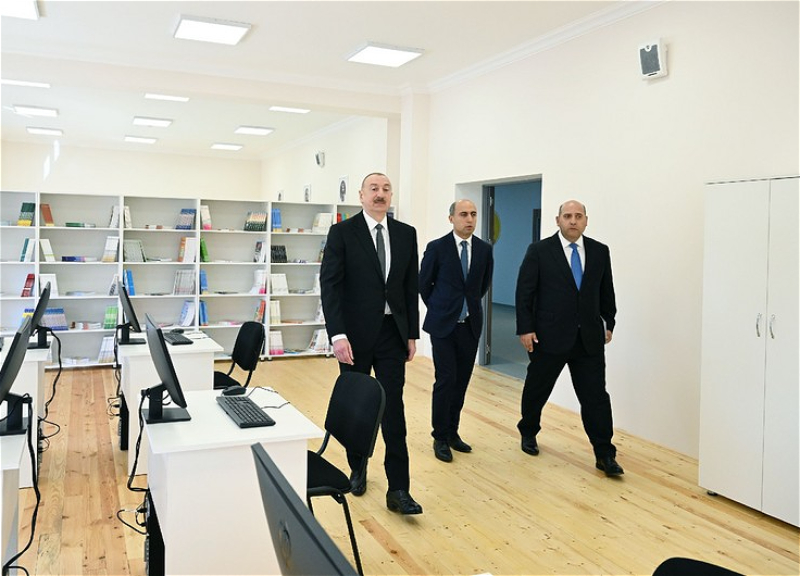 Prezident Ağdamda Kəngərli kənd tam orta məktəbinin binasının açılışında iştirak edib