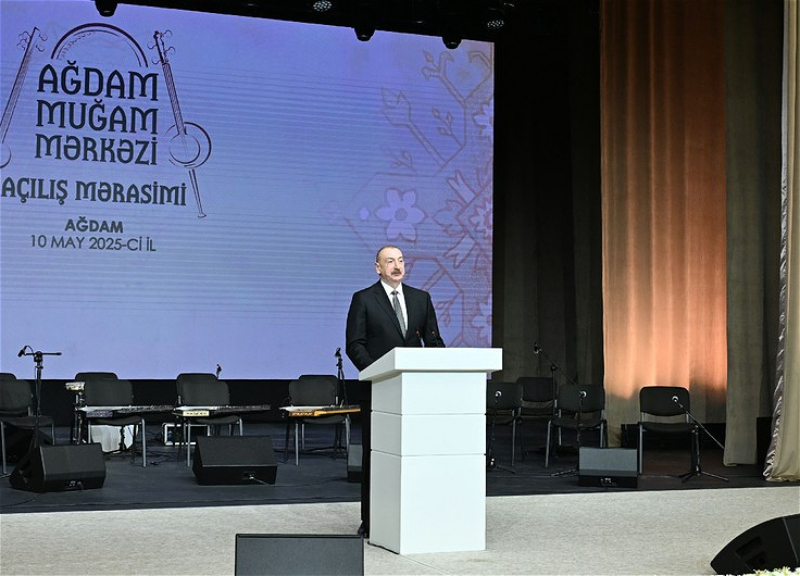 İlham Əliyev və Mehriban Əliyeva Ağdam Muğam Mərkəzinin açılışında iştirak ediblər - FOTO